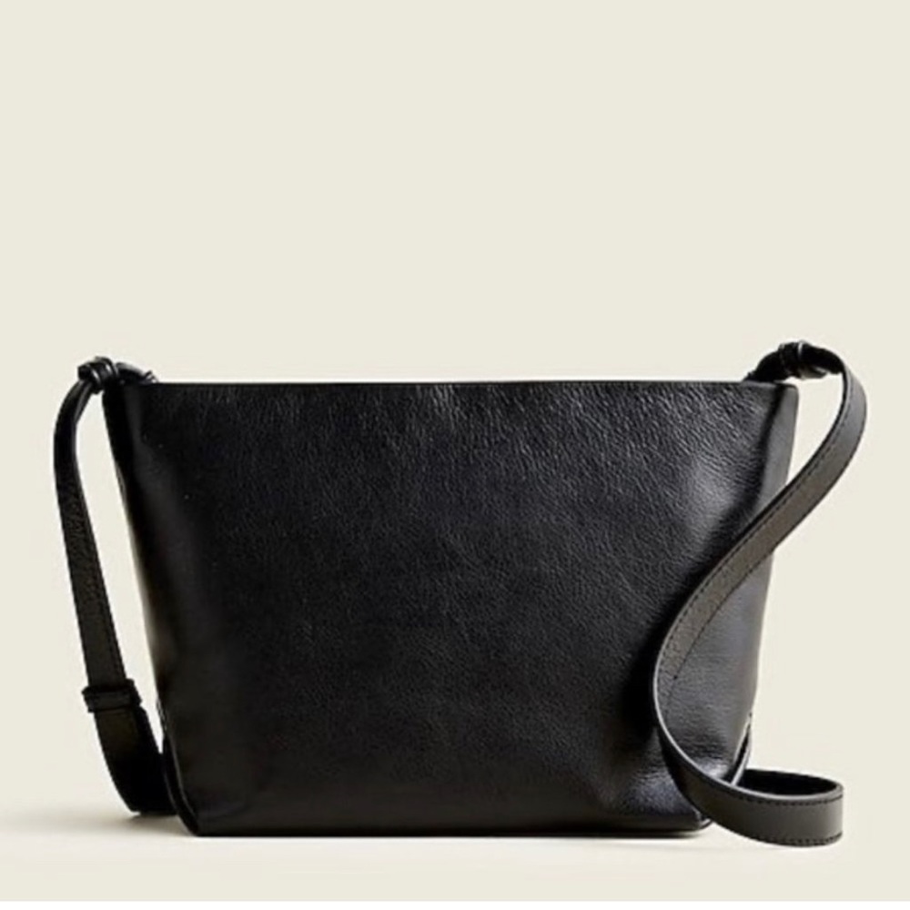 J.Crew Oslo Soft Leather Cross Body Bag (Black)
